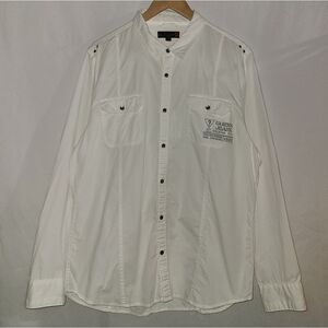 G By Guess Botton Down White Shirt Size XL